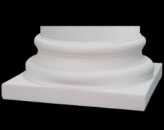 Roman Ionic (Attic) Polyurethane Base Moulding and Plinth designed for a round, tapered column shaft.  May be applied with a plain or fluted column shaft.  Chadsworth Columns: shop.columns.com